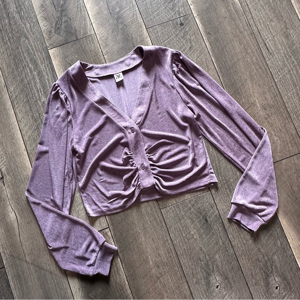 Sew in Love Purple Crop Button Down